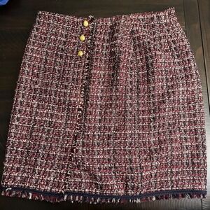 Talbots Petites‎ Tweed Skirt - - Fringed Hem - Mini Skirt 16 Petite